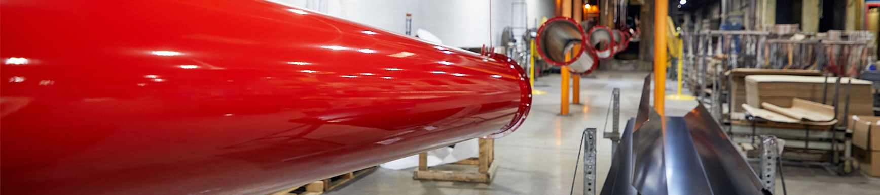 Red Powder Coated Tube Showing Color Options for Painting Jensen Powder Finishers Powder Coating Wisconsin